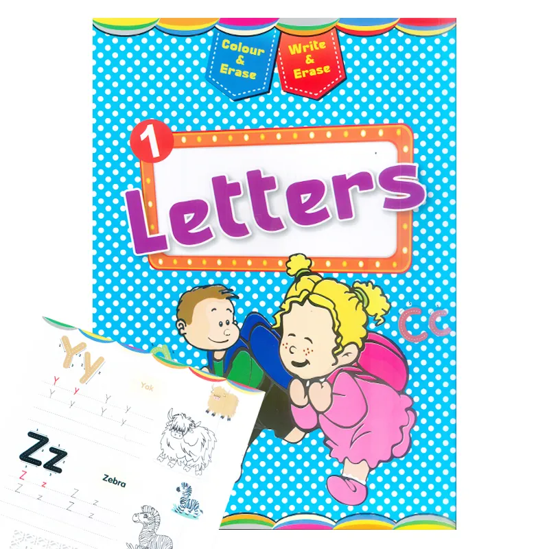 Erasable white book learning letters of animals with drawing animals shape size 33.5 x 24 cm 10 Pages (1709)